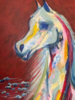 Horse With Red Background - Image 2